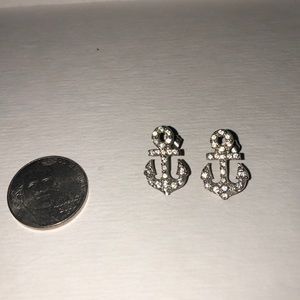 CZ anchor earrings